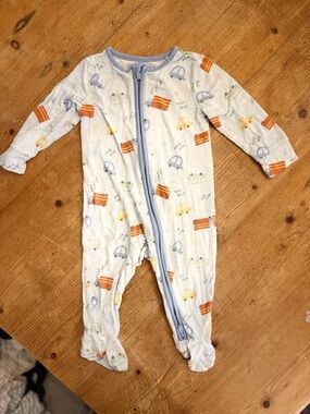 Baby Blue Car & Truck Zip Footed One-Piece